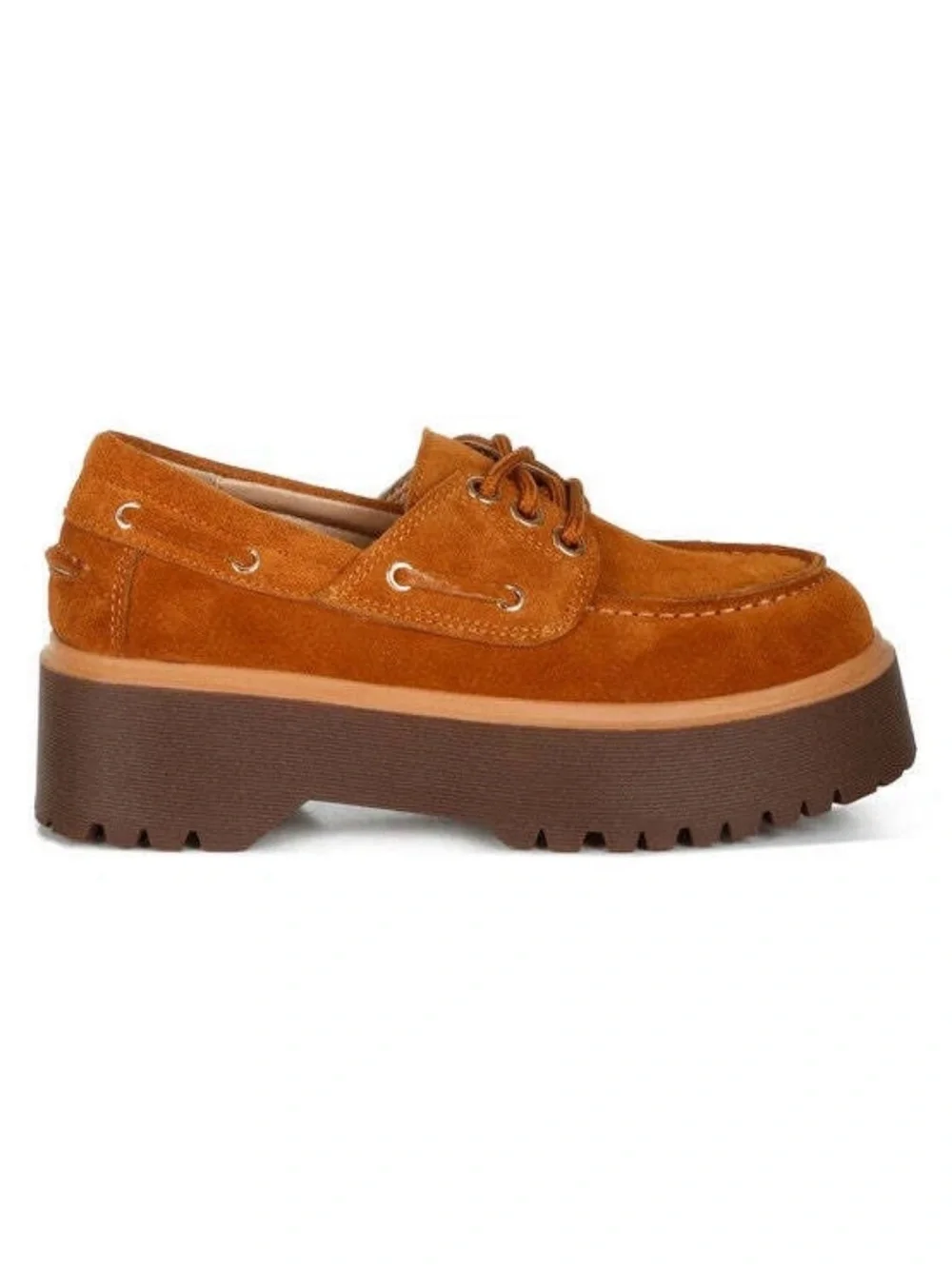Rag & Co Chunky Suede Oxford Platform Loafers Tan 8 NWOB Retro Cottagecore